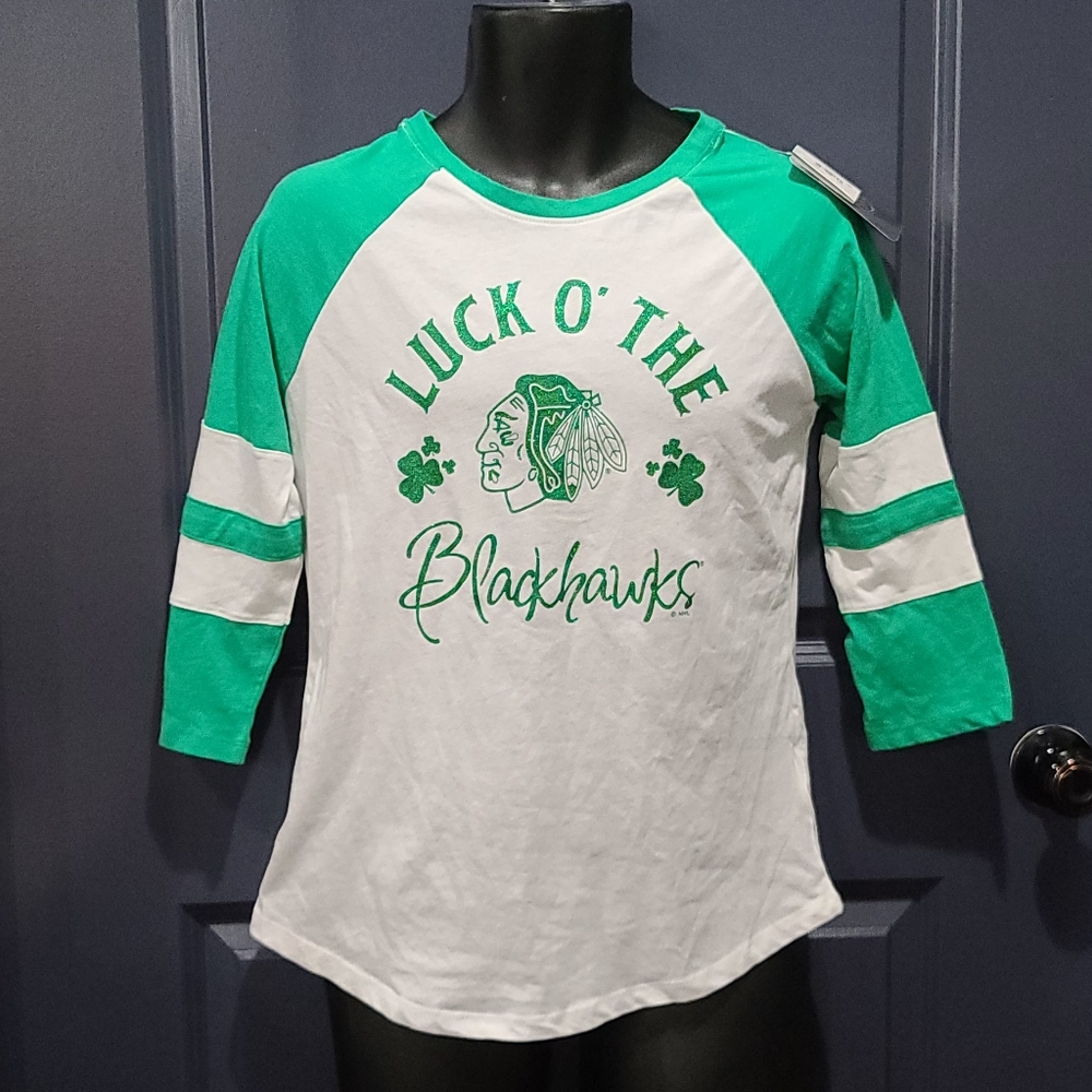 Official NHL Luck O' The Blackhawks Tshirt